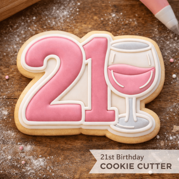 21 with Wine Glass Cookie Cutter