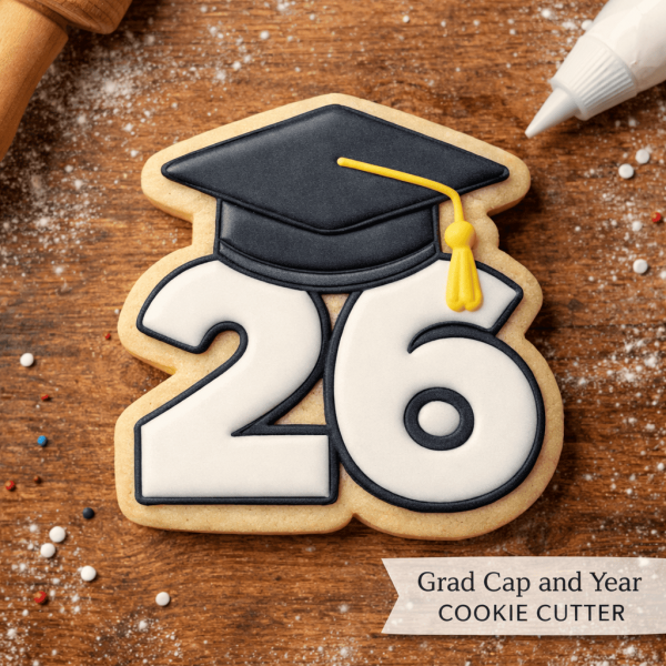 Graduation Cap with '26 Cookie Cutter