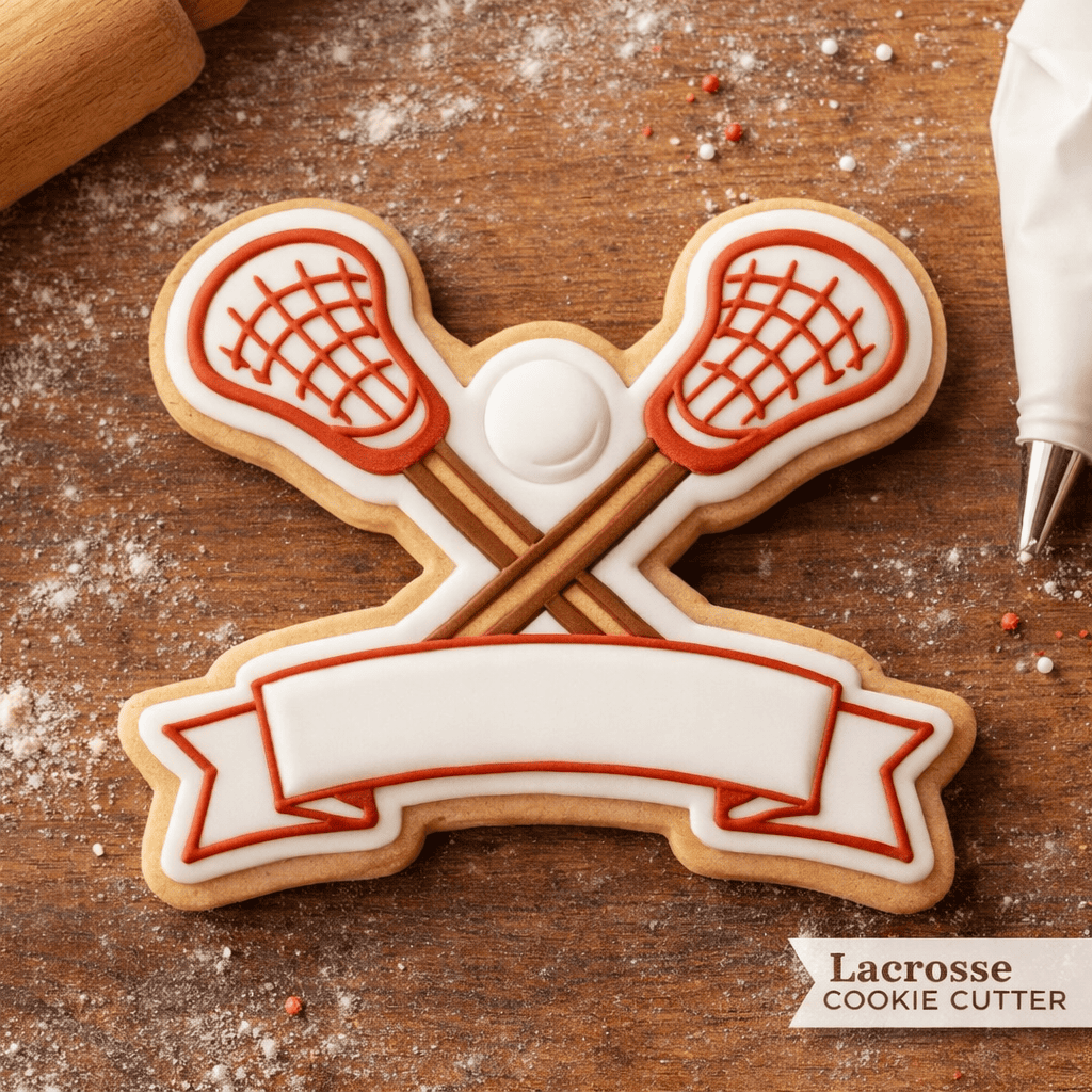 Lacross Sticks with Name Banner Cookie Cutter - Image 3