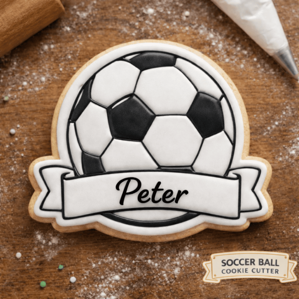 Soccerball with Name Banner Cookie Cutter