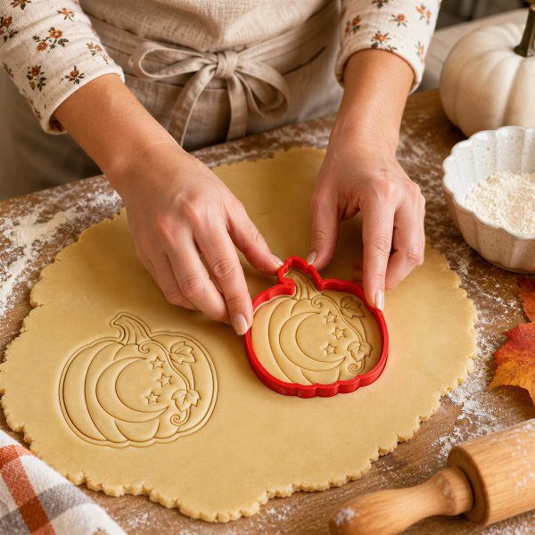 Pumpkin Moon & Stars Cookie Cutter and Stamp | Celestial Fall Cookie Cutter | Halloween Pumpkin Embosser | Autumn Baking - Image 4