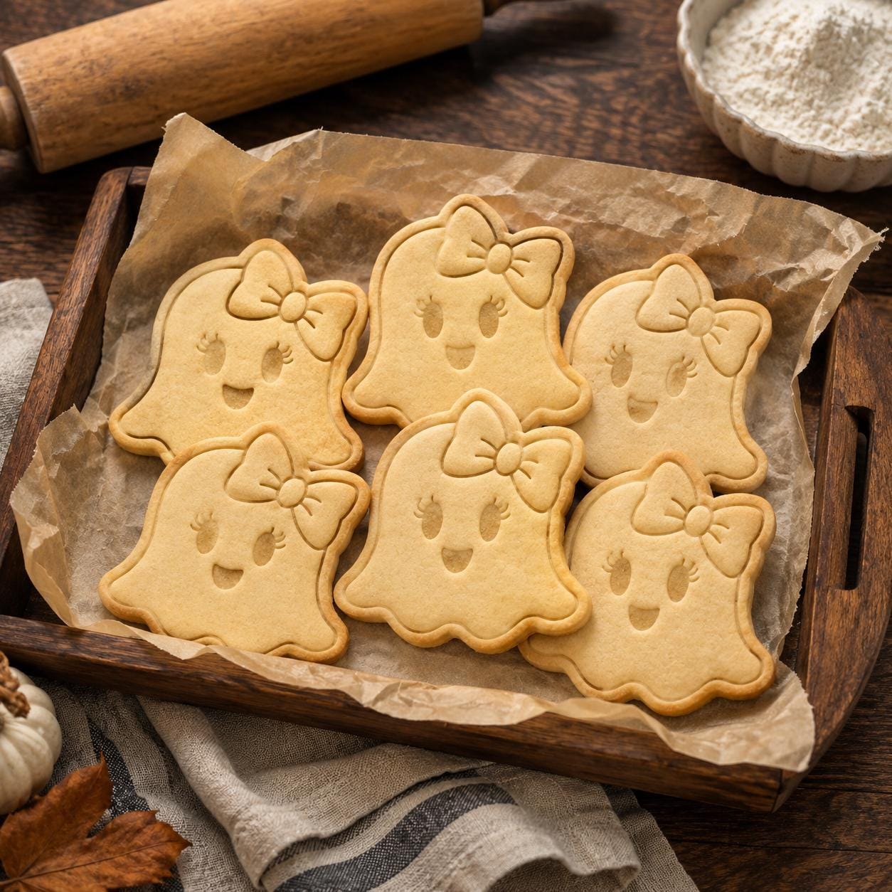 Ghost with Bow Cookie Cutter & Stamp | Halloween Baking Tool - Image 3