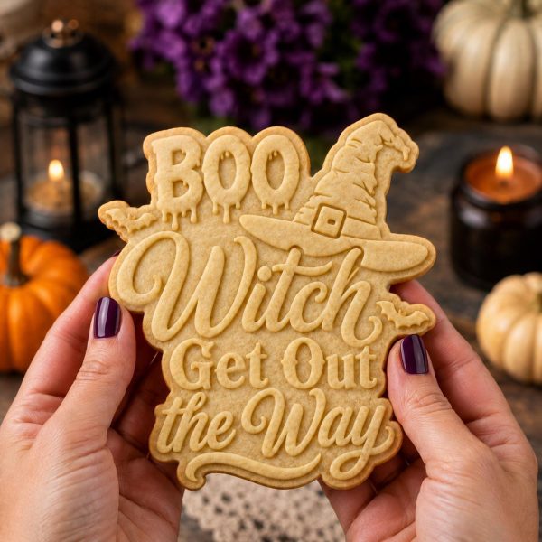 Alternative view of Boo Witch Get Out the Way Cookie Cutter & Stamp | Funny Halloween Witch Cookie Cutter | Spooky Season Baking