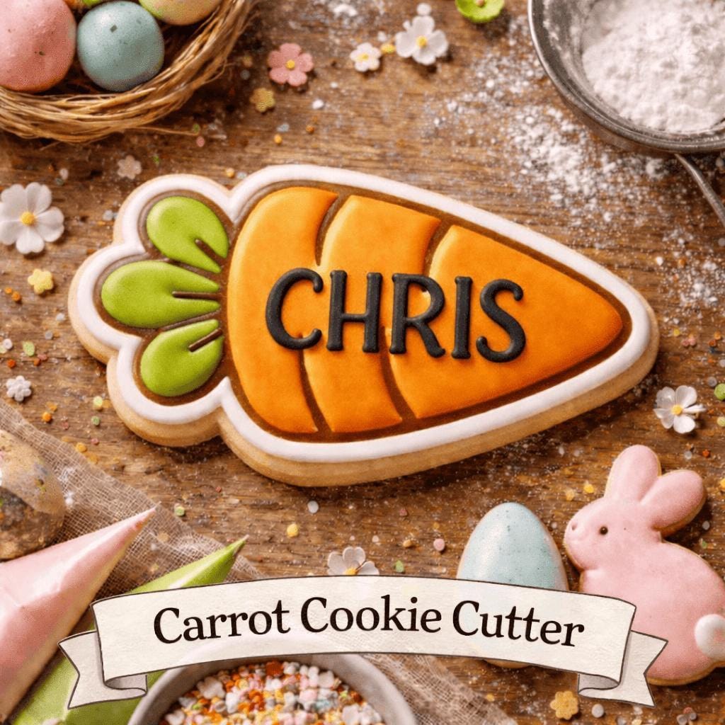 Easter Carrot Cookie Cutter – 3D Printed