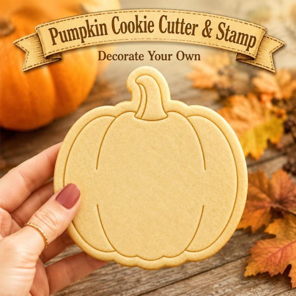 Pumpkin Cookie Cutter & Stamp | Thanksgiving Cookie Cutter | Fall Cookie Cutter | Halloween Cookie Cutter | DIY | Edible Place Cards