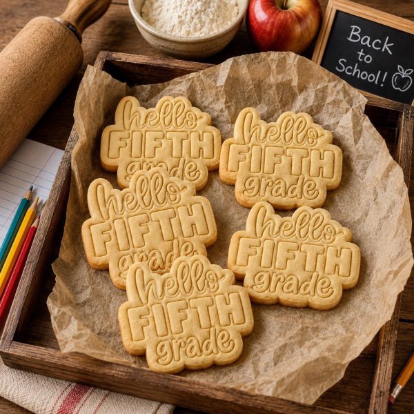 Alternative view of Hello Fifth Grade Cookie Cutter & Stamp | Back to School Cookie Cutter | Teacher Gift | First Day Cookies