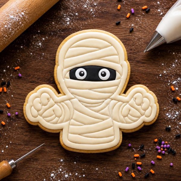 Alternative view of Halloween Mummy Cookie Cutter & Stamp | Spooky Sugar Cookie Party Tool