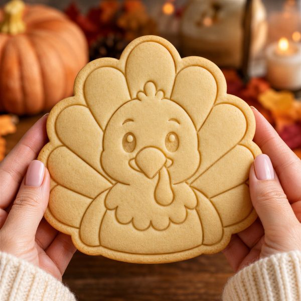 Alternative view of Turkey Cookie Cutter & Stamp | Thanksgiving Baking Tool | Fall Sugar Cookies