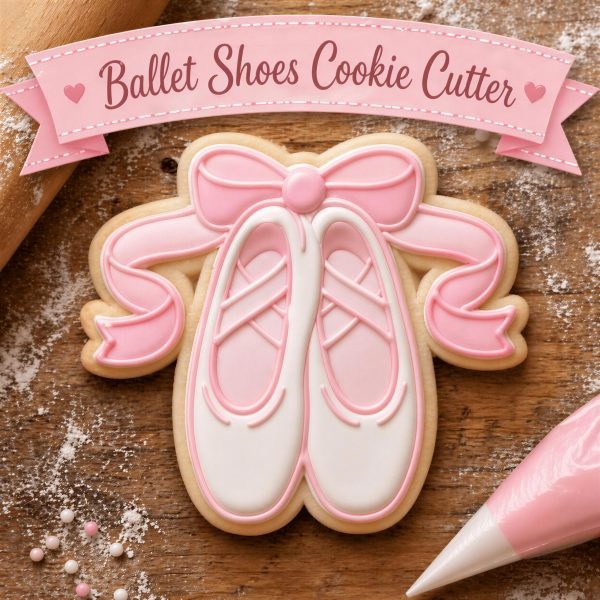 Ballet Cookie Cutter: Ballerina Slipper Design - Recital Favor, Dance Party Treats | Easy To Decorate
