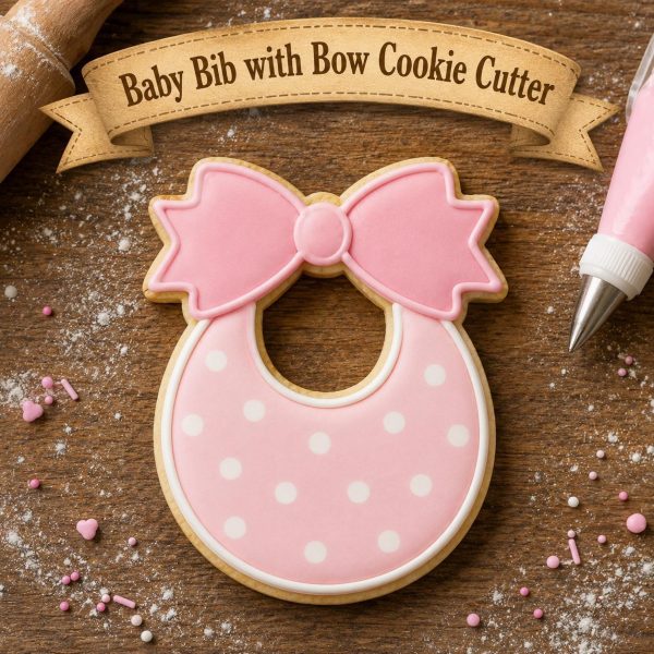 Alternative view of Baby Bib Cookie Cutter | Baby Shower Cookie Cutter | New Baby Cookies | Gender Reveal Cookie Cutter | Baby Sprinkle