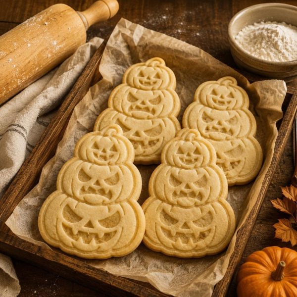 Spooky Pumpkin Stack Cookie Cutter & Stamp | Halloween Baking Tool (3D Printed) - Image 3