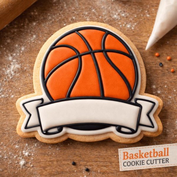 Alternative view of Basketball Cookie Cutter with Banner – Sports Cookie Cutter | 3D Printed