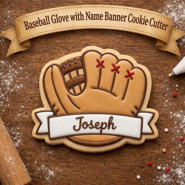 Baseball Glove Cookie Cutter with Banner | Sports Party Supplies
