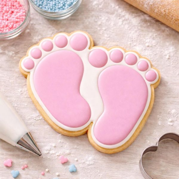 Alternative view of Baby Footprint Cookie Cutter – Baby Shower Cookies, 3D Printed