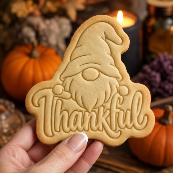 Alternative view of Thankful Gnome Cookie Cutter - Thanksgiving Stamp, Autumn Baking | Kitchen Tool For Treats