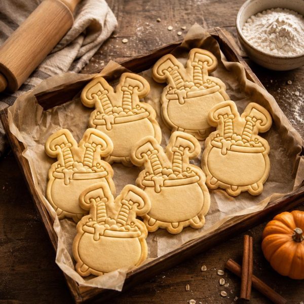 Witch's Cauldron Cookie Cutter & Stamp – Halloween Sugar Cookie Cutter – Witch Legs Cookie Cutter – Spooky Baking - Image 3