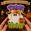 Trick or Treat Ghost Cookie Cutter & Stamp – Halloween Ghost, Pumpkin Bucket and Spooky Cookie Decorating Tool