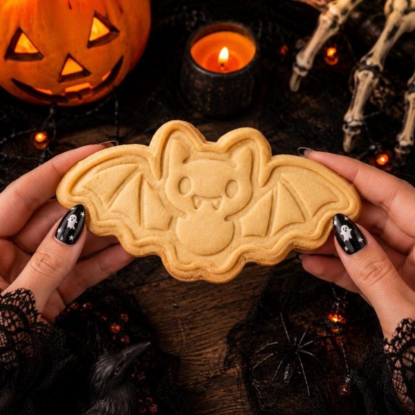 Alternative view of Cute Halloween Bat Cookie Cutter & Stamp | Bat Cookie Cutter | Spooky Cookie Cutter | Halloween Baking | Fondant Cutter