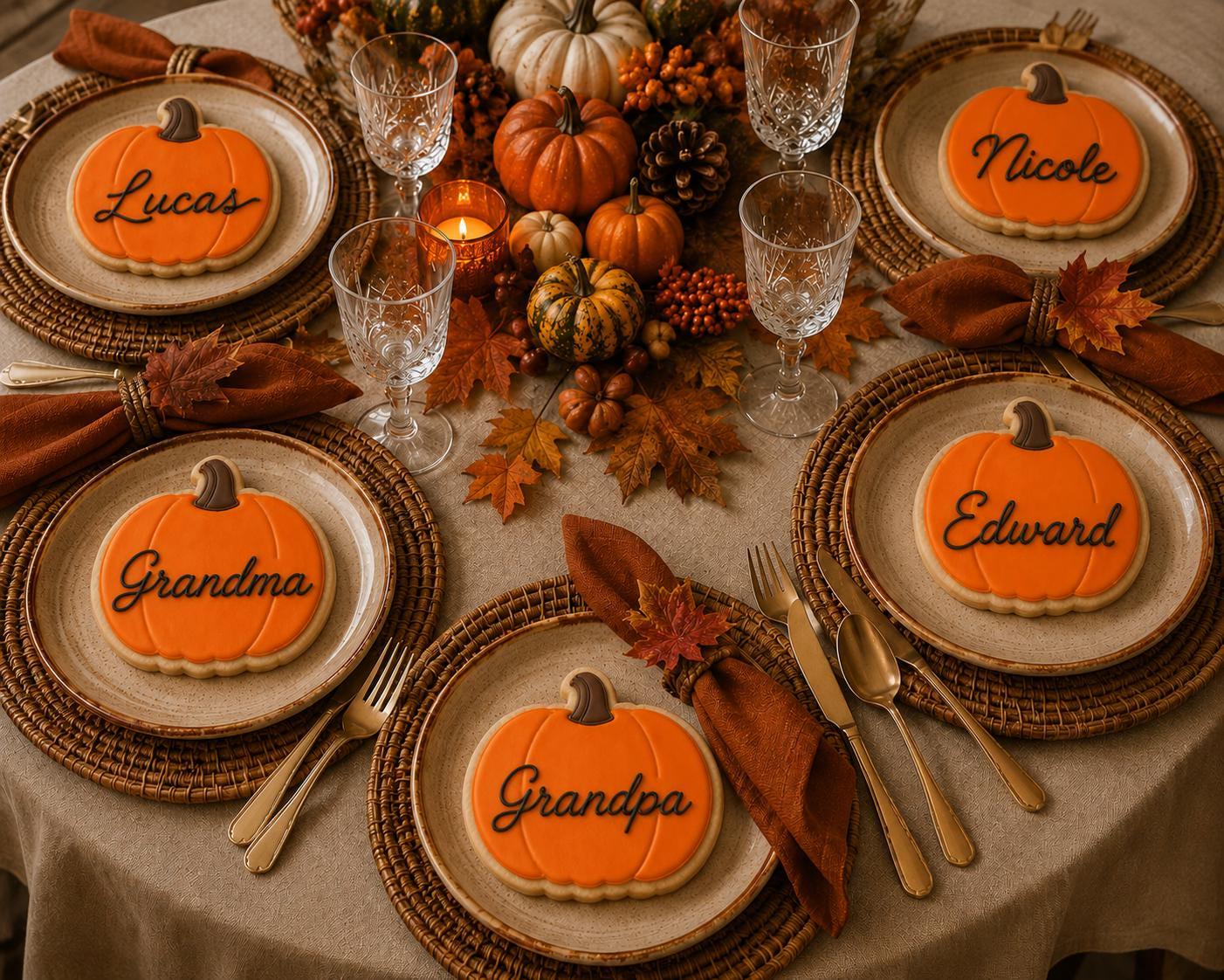 Pumpkin Cookie Cutter & Stamp | Thanksgiving Cookie Cutter | Fall Cookie Cutter | Halloween Cookie Cutter | DIY | Edible Place Cards - Image 3