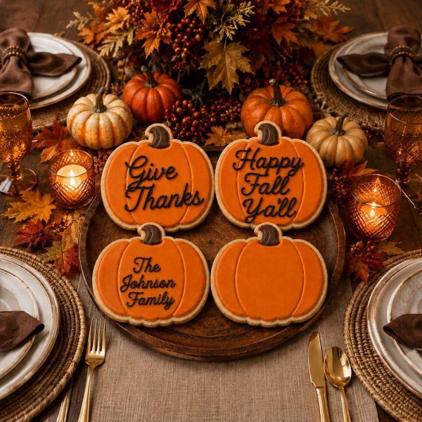 Pumpkin Cookie Cutter & Stamp | Thanksgiving Cookie Cutter | Fall Cookie Cutter | Halloween Cookie Cutter | DIY | Edible Place Cards - Image 4