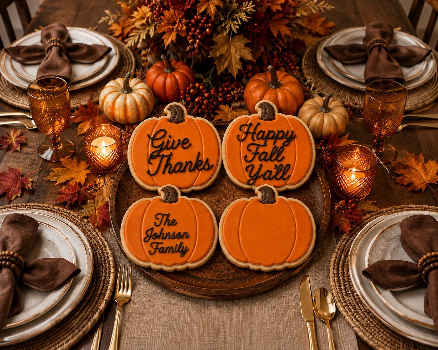 Pumpkin Cookie Cutter & Stamp | Thanksgiving Cookie Cutter | Fall Cookie Cutter | Halloween Cookie Cutter | DIY | Edible Place Cards - Image 4