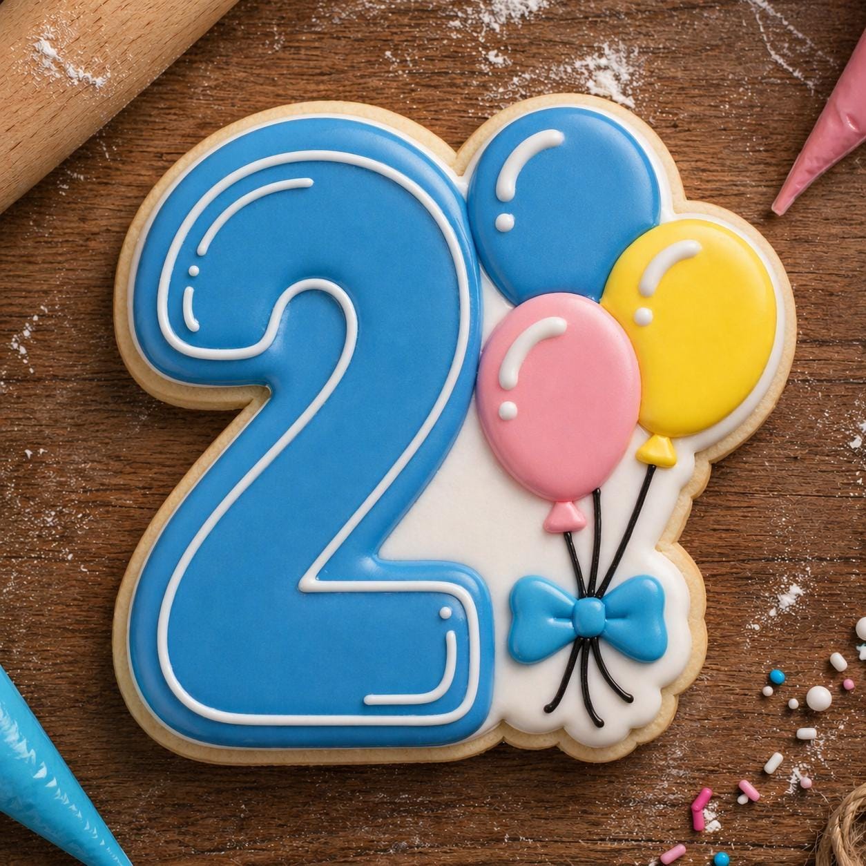 Number 2 Cookie Cutter with Balloons – Birthday Cookie Cutter – 2nd Birthday Party – Number Cookie Cutter – Balloon Cookie Cutter - Image 2
