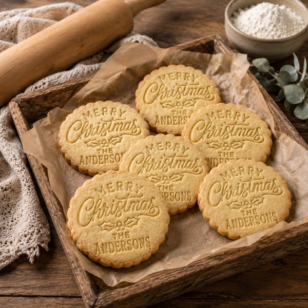Alternative view of Personalized Merry Christmas Cookie Cutter Stamp, Custom Family Name Holiday Baking