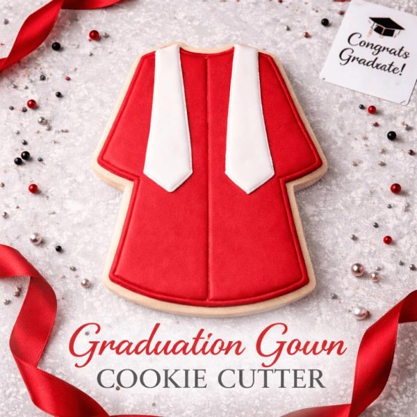 Alternative view of Graduation Gown Cookie Cutter – Graduation Cookie Cutter - 3D Printed