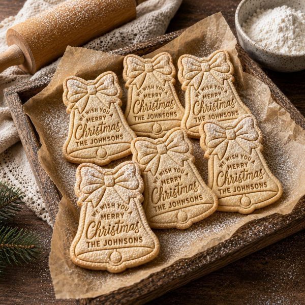 Alternative view of Personalized Christmas Bell Cookie Cutter and Stamp | Custom Family Christmas Cookie Cutter | Personalized Holiday Baking Gift