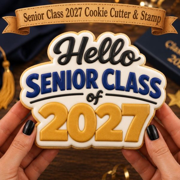 Senior Class of 2027 Cookie Cutter & Stamp | Back to School Baking Tool