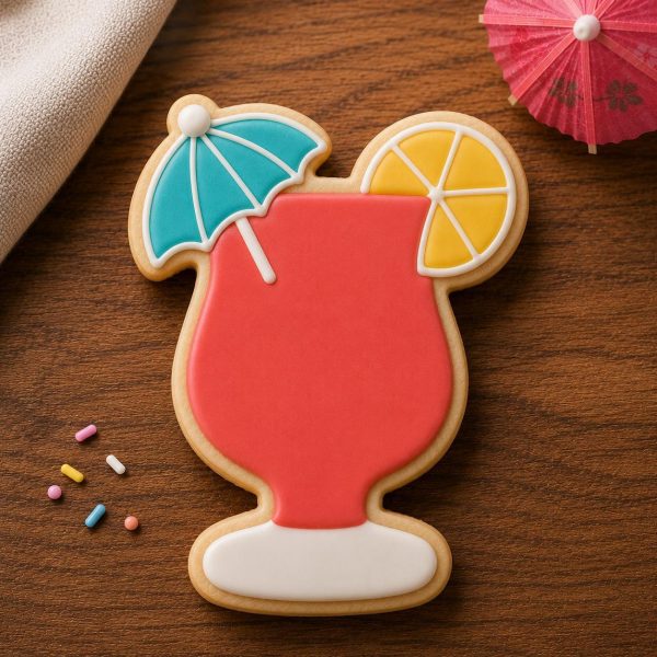 Alternative view of Daiquiri Glass Cookie Cutter with Stamp | Tropical Cocktail Cookie Cutter | Summer Drink Cookie Cutter | Beach Party | Pool Party