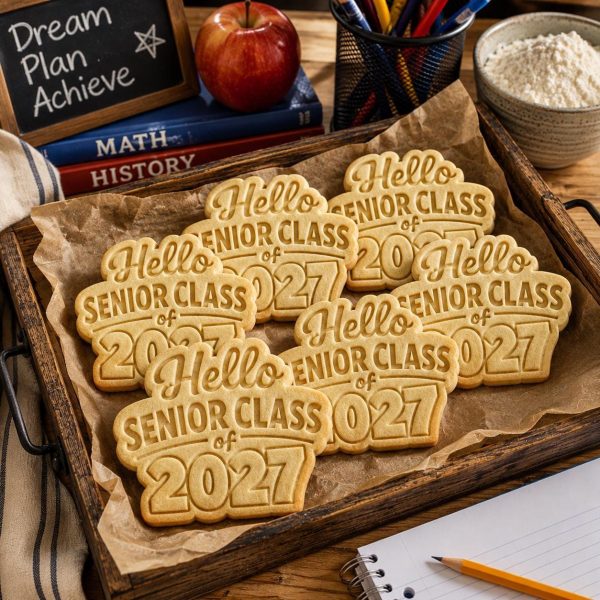 Senior Class of 2027 Cookie Cutter & Stamp | Back to School Baking Tool - Image 3