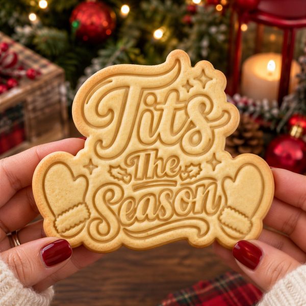 Alternative view of Tits The Season Christmas Cookie Cutter & Stamp, Funny Adult Christmas Cookie Cutter, Holiday Baking Gift