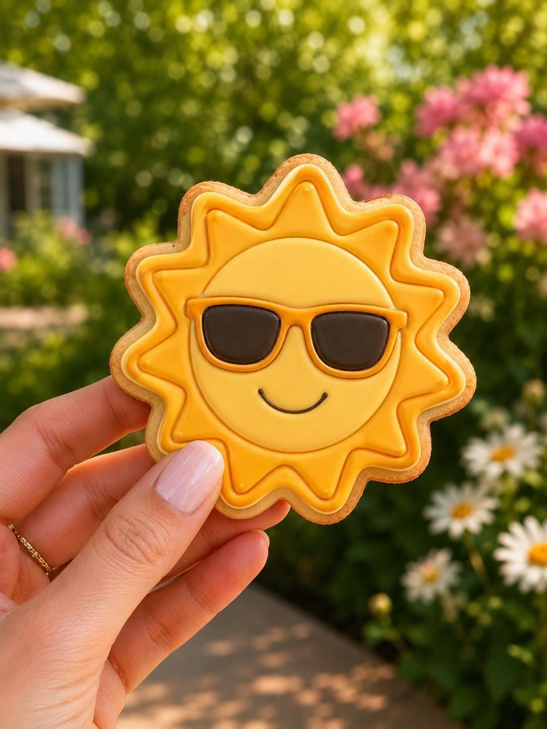 Sun Cookie Cutter & Stamp | Smiling Sunshine Cookie Cutter | Summer Cookie Decorator Tool - Image 2