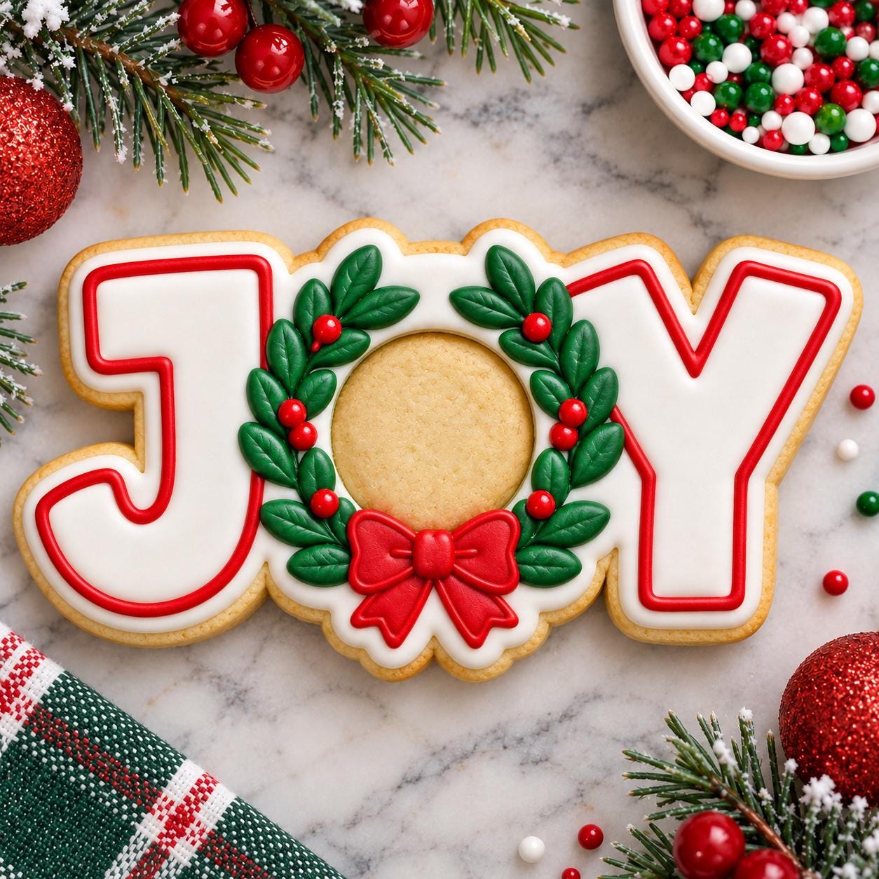 JOY Christmas Cookie Cutter & Stamp | Holiday Baking Tool | Gift for Baker - Image 2