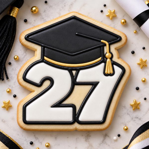 Alternative view of Graduation 2027 Cookie Cutter & Stamp | Grad Cap Embosser | Celebration Dough Press, Party Treats