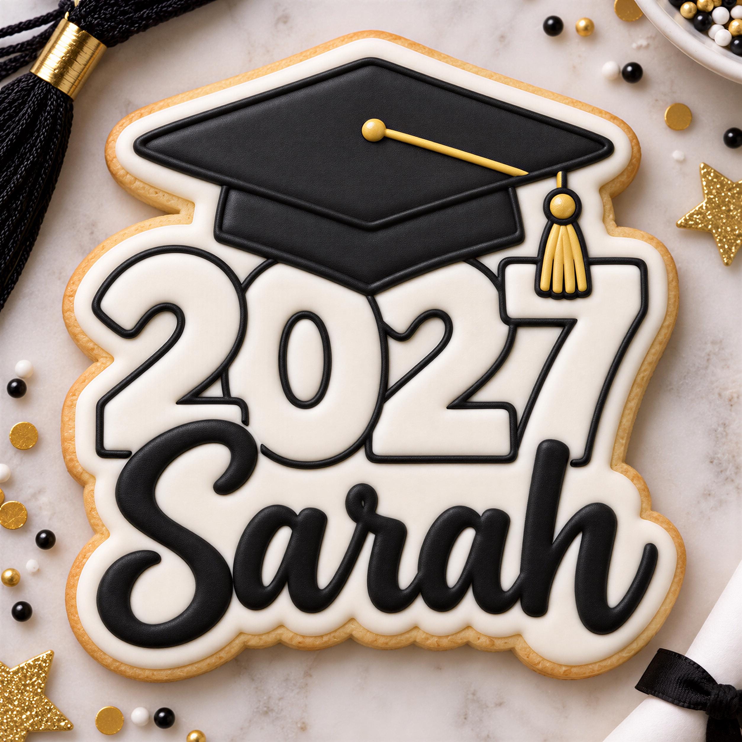 Personalized Graduation 2027 Cookie Cutter & Stamp, Class of 2027 Cookie Cutter, Custom Name Graduation Cookie Stamp, Senior 2027 - Image 2
