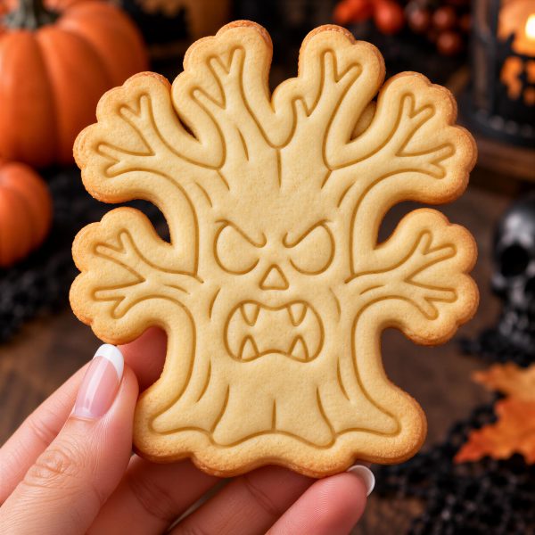 Alternative view of Scary Tree Cutter, Haunted Embosser | Twisted Bark Face | Halloween Tool | G-WizGraphix Stamp