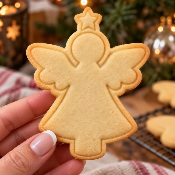 Alternative view of Christmas Tree Angel Cookie Cutter & Stamp, Angel Tree Topper Cookie Cutter, Christmas Angel Cookie Stamp, Holiday Baking