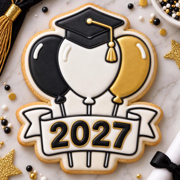 Alternative view of Graduation 2027 Cookie Cutter & Stamp, Class of 2027 Cookie Cutter, Graduation Balloon Cookie Stamp, Senior 2027 Cookie Embosser