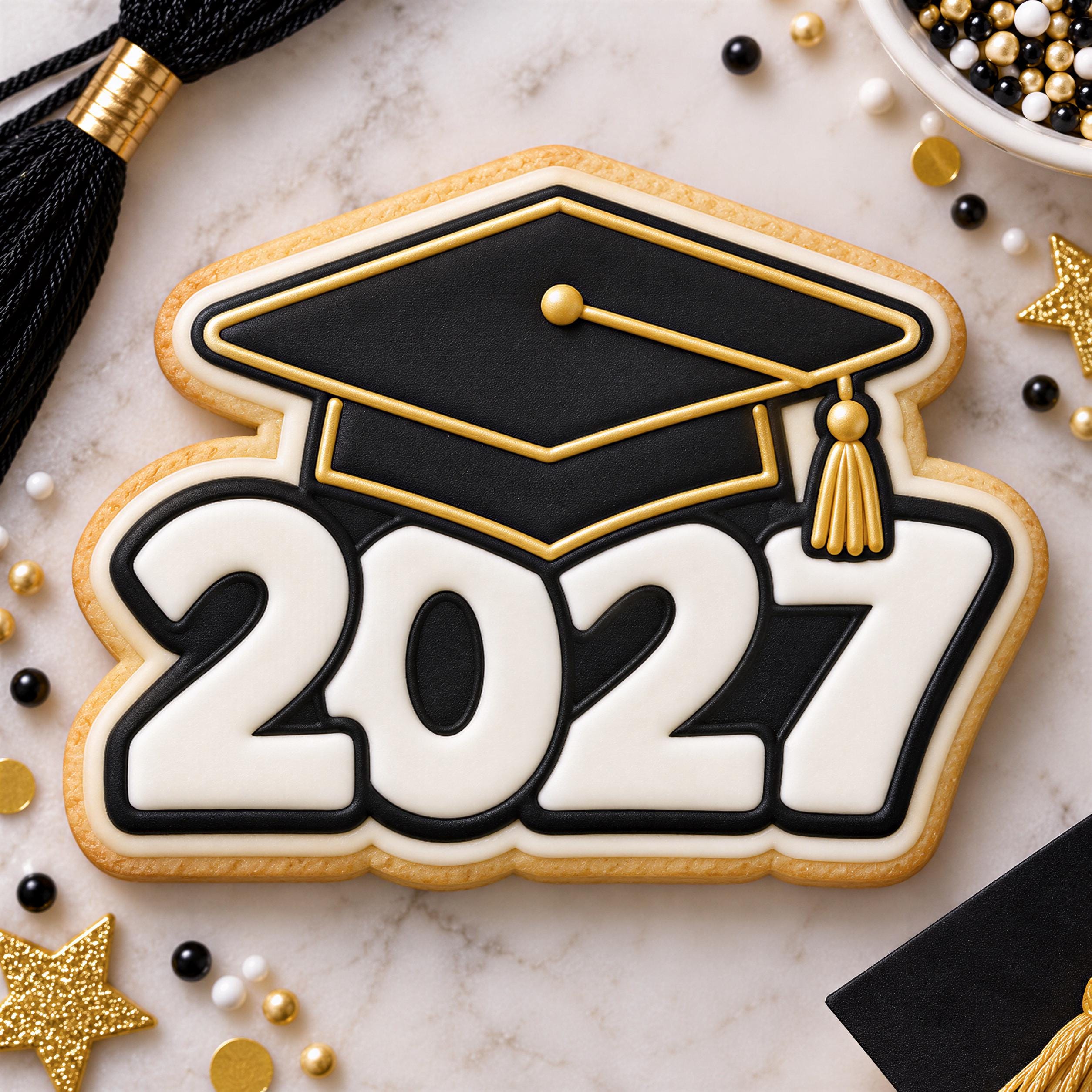 Graduation 2027 Cookie Cutter & Stamp, Class of 2027 Cookie Cutter, Graduation Cap Cookie Stamp, Senior 2027 Cookie Embosser - Image 2
